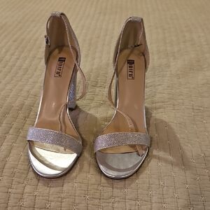 Strappy Glitter Ankle‑Wrap High Heel Sandals - Silver